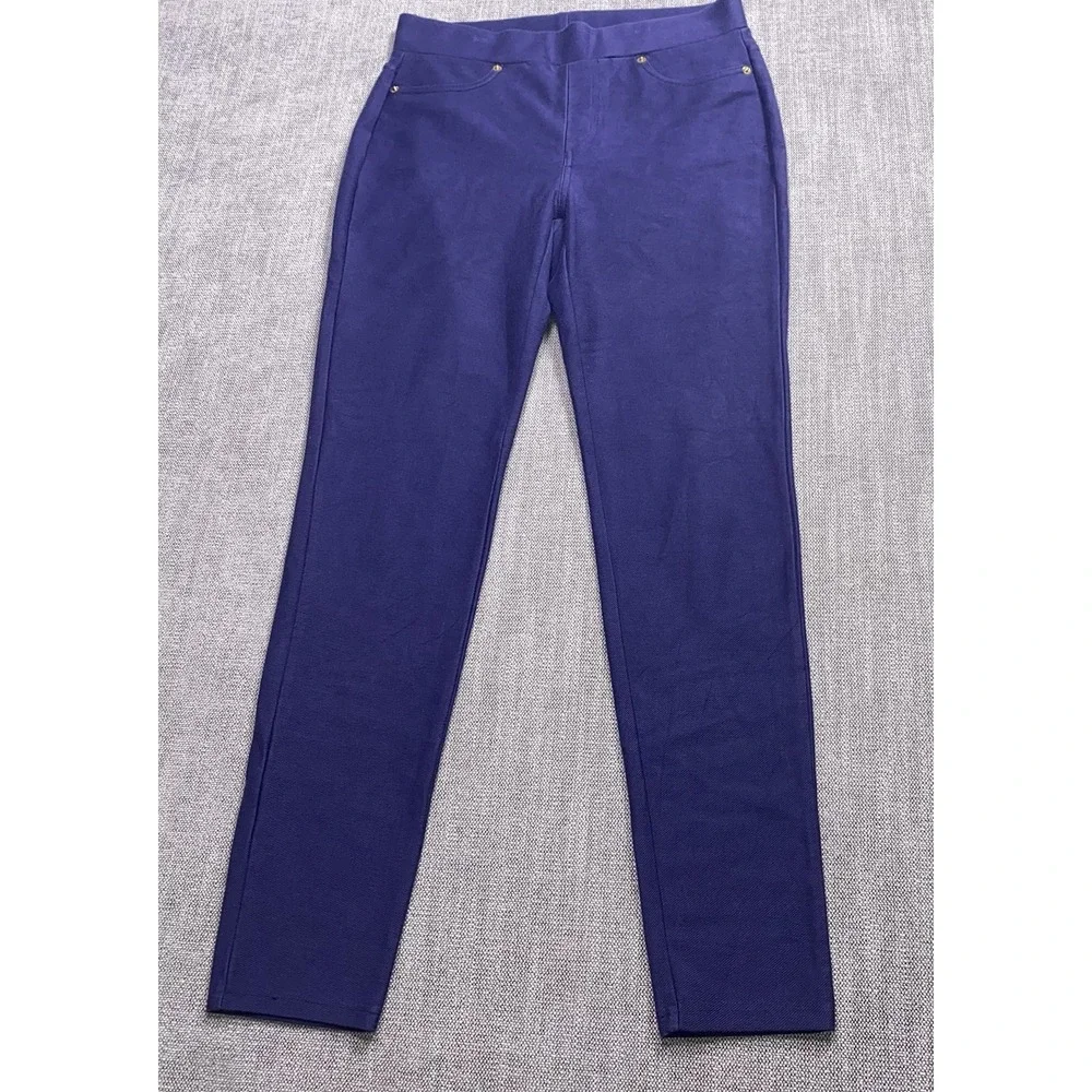Michael Kors Womens Navy Blue Pull On Legging Pants Tapered Pockets Medium